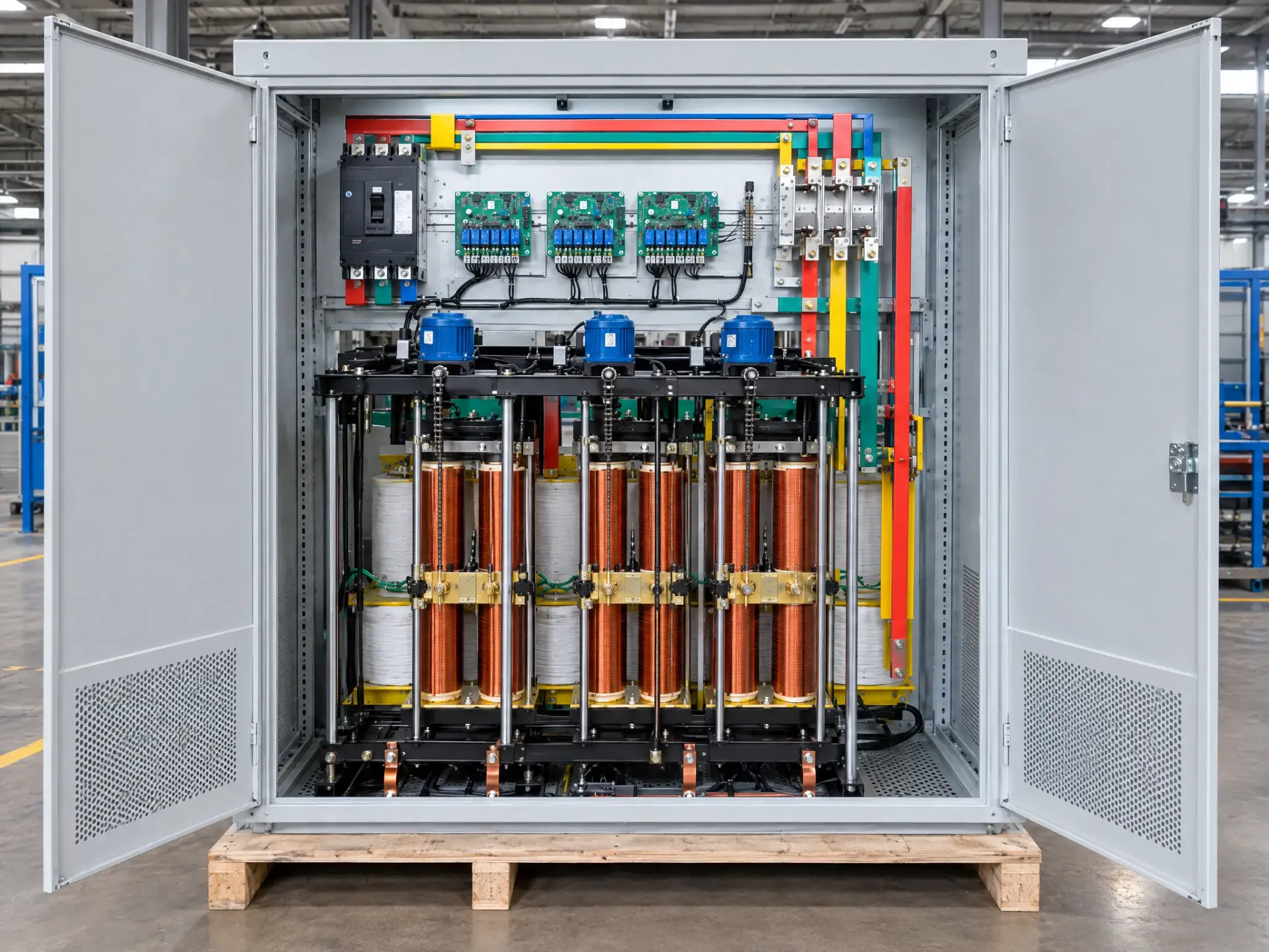 SBW 400kVA Three-Phase Servo Voltage Stabilizer Internal structure and production inspection