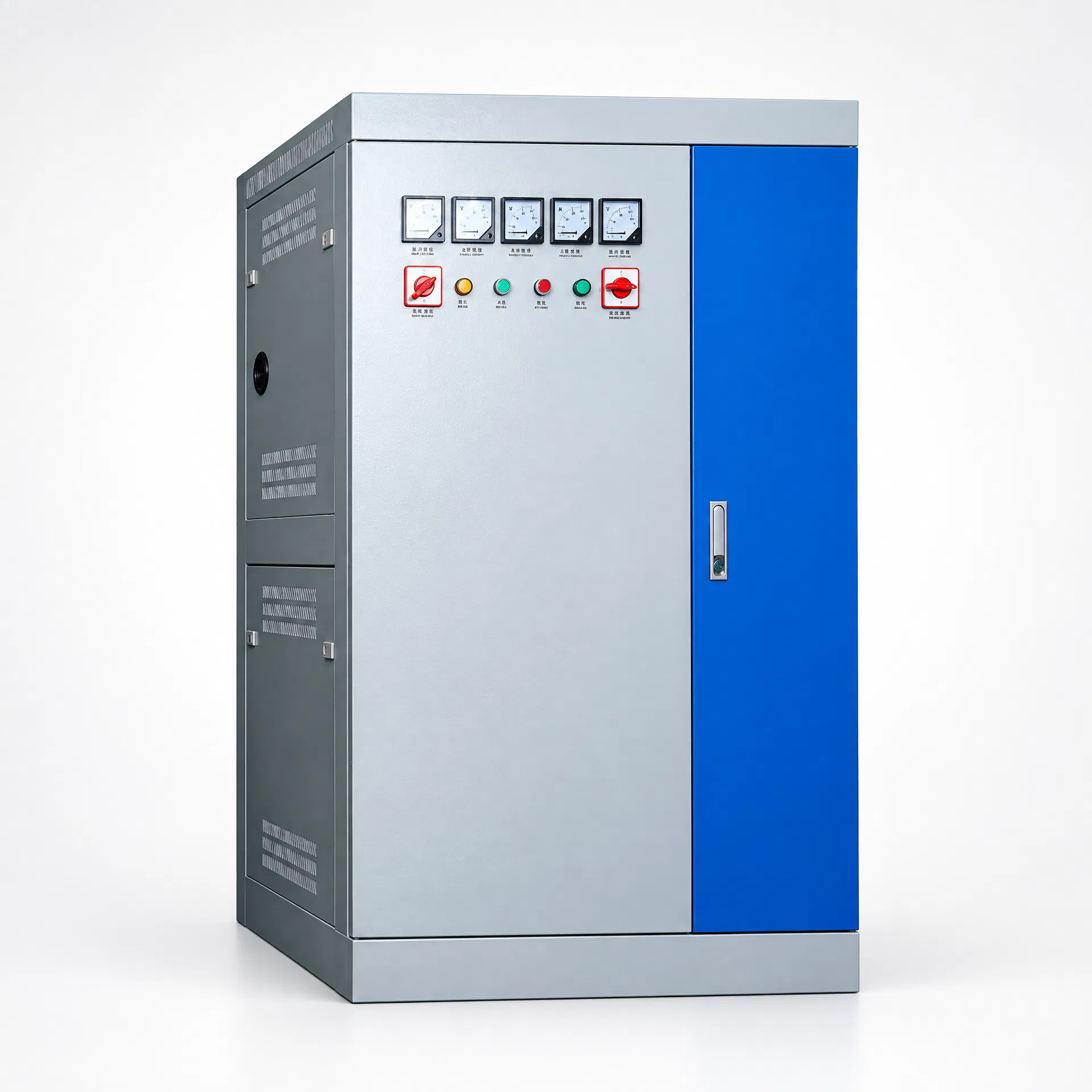 CYTRAFO SBW three-phase servo voltage stabilizer with analog metering control cabinet