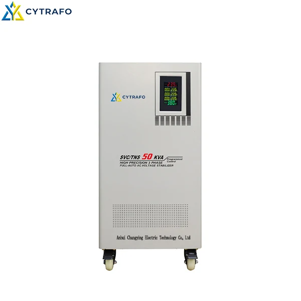 SVC/TNS 50–100kVA Three-Phase Servo Voltage Stabilizer Internal structure and production inspection